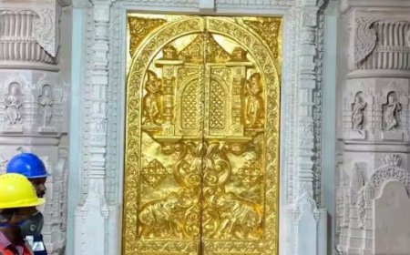 Ram Mandir Pran Pratishtha: राम मंदिर में 14 स्वर्ण कपाट का काम हुआ पूरा, देखें मंदिर की भव्यता