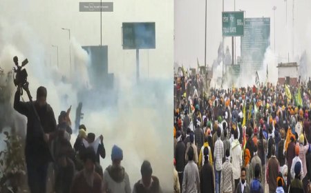 Farmers Protest : दिल्ली चलो मार्च का आज दूसरा दिन,  बॉर्डर पर पुलिस ने फिर दागे आंसू गैस के गोले