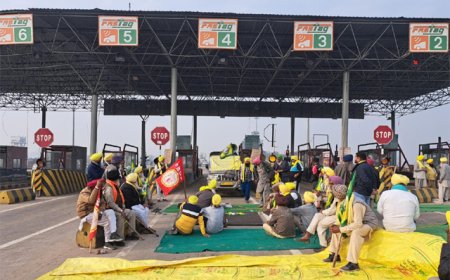 Farmer protest: किसानों ने जालंधर-जम्मू राष्ट्रीय राजमार्ग के टोल प्लाजा पर दिया धरना
