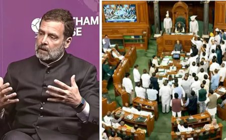 राहुल गांधी ने बजट पर चर्चा में भाजपा को लेकर तीखे बयान दिए, लोकसभा में हंगामा