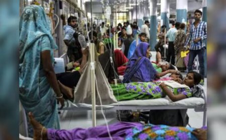 INDORE:इंदौर के सरकारी और निजी अस्पतालों में मरीजों की लंबी कतार 