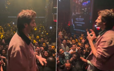 कार्तिक आर्यन को देखने के लिए दुबई में फैंस का जमावड़ा उमड़ा। एक्टर ने 'भूल भुलैया' के गाने पर धमाकेदार डांस किया।