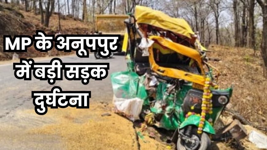 अनूपपुर में बस की टक्कर से ऑटो रिक्शा तहस-नहस, अंदर बैठे तीन लोगों की मौत और पांच घायल