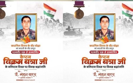 मुख्यमंत्री डॉ. यादव ने कैप्टन विक्रम बत्रा के बलिदान दिवस पर श्रद्धांजलि अर्पित की