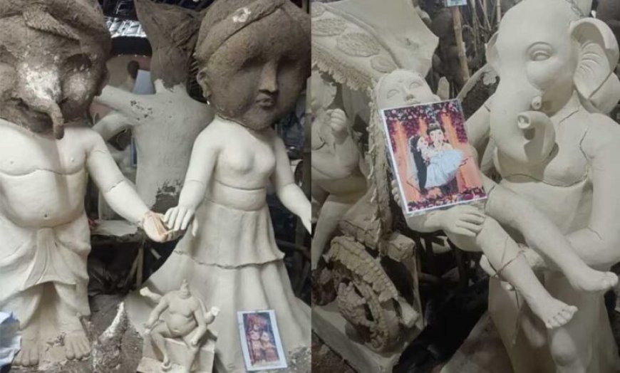 इंदौर में गणेश जी की आपत्तिजनक मूर्तियां बनाने पर हंगामा, बंगाल के कलाकारों का मुंह किया काला; 3 गिरफ्तार