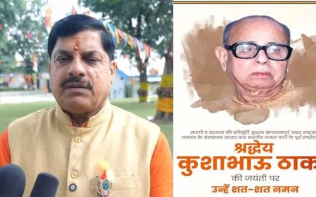 कुशाभाऊ ठाकरे जयंती पर CM डॉ. मोहन: संघर्ष में श्रीकृष्ण जैसे थे ठाकरे जी
