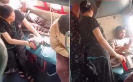 ट्रेन बनी ‘किचन’, लोअर बर्थ पर चाय बनाने लगी महिला, वीडियो ने शुरू की बहस