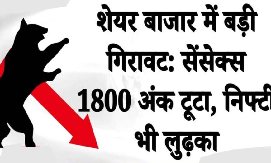 खुलते ही धराशायी हुआ बाजार, सेंसेक्स 1800 अंक गिरा, निफ्टी 23,000 के नीचे