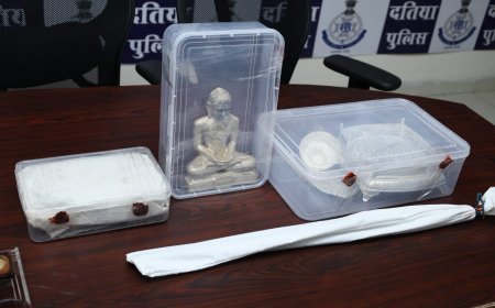 Sonagir Jain Temple चोरी कांड का खुलासा, 25 लाख की चांदी की मूर्ति बरामद