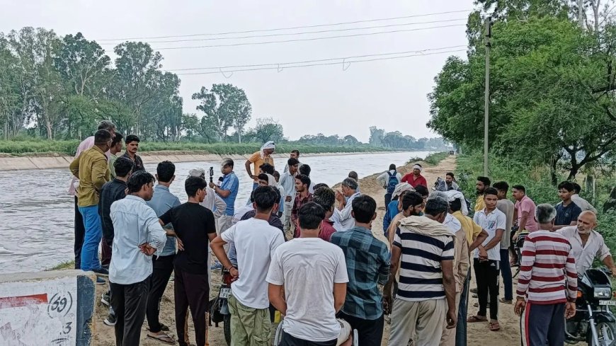 बेटे को बचाने नहर में कूदे पिता की भी मौत, एक चिता पर हुआ पिता-पुत्र का अंतिम संस्कार