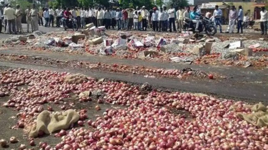 प्याज के दामों ने बढ़ाई किसानों की मुश्किलें, MSP की मांग को लेकर नासिक-मुंबई हाईवे पर लगा जाम