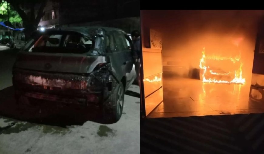 लिंक रोड की बहुमंजिला बिल्डिंग में बड़ा हादसा बेसमेंट में खड़ी इलेक्ट्रिक कार बनी आग का गोला, सीढ़ियां ब्लॉक होने से लोग फंसे