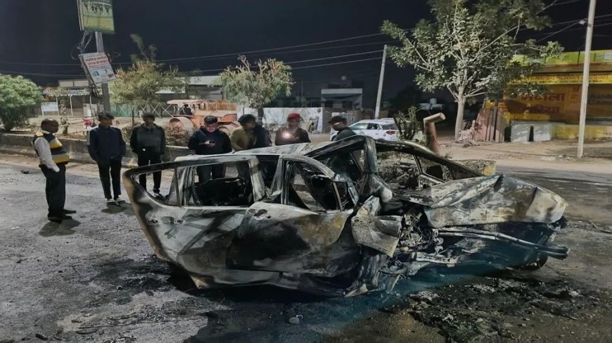 अजमेर में दर्दनाक हादसा अस्पताल जाते समय कार में लगी आग, पूर्व सरपंच दंपती समेत पांच लोगों की मौत