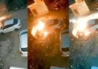 घर के बाहर खड़ी कार को रात में अज्ञात व्यक्ति ने लगाई आग, CCTV में कैद पूरी वारदात