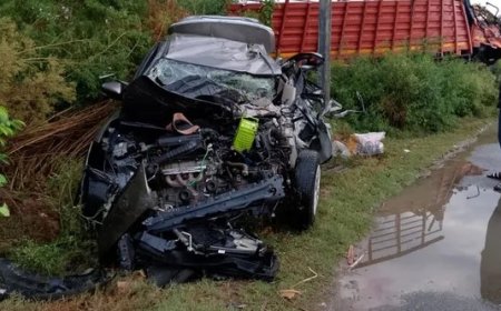 ग्रीनफील्ड हाईवे पर मौत बनकर दौड़ी रफ्तार, ट्रक में पीछे से घुसी कार; कानपुर के दो दोस्तों की दर्दनाक मौत