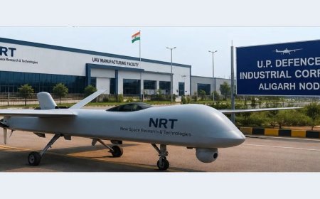 अलीगढ़ डिफेंस कॉरिडोर में बड़ी शुरुआत, NRT ने सोलर ड्रोन निर्माण इकाई की नींव रखी