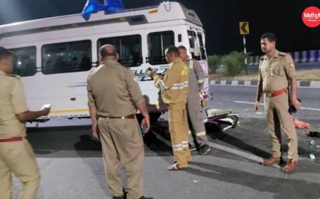हापुड़ में बड़ा सड़क हादसा: बच्चों से भरी टूरिस्ट बस को कैंटर ने मारी टक्कर, कंडक्टर की मौत, सभी छात्र सुरक्षित