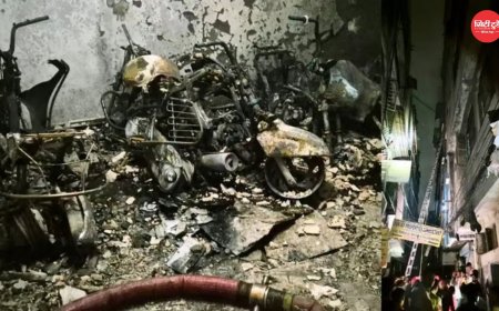 दिल्ली के तुगलकाबाद में भीषण अग्निकांड 3 की मौत, 6 घायल, पार्किंग से उठी आग ने 5 मंजिला इमारत को बनाया आग का गोला