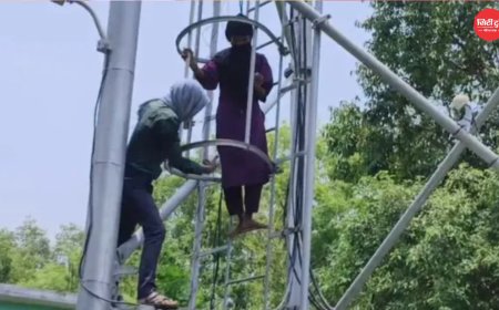 मऊ में शादी की जिद पर मोबाइल टावर पर चढ़ी युवती, प्रेमी के आश्वासन के बाद सुरक्षित उतरी