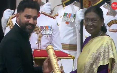 रोहित शर्मा को मिला पद्म श्री सम्मान, भारतीय क्रिकेट में योगदान का देश ने किया सम्मान