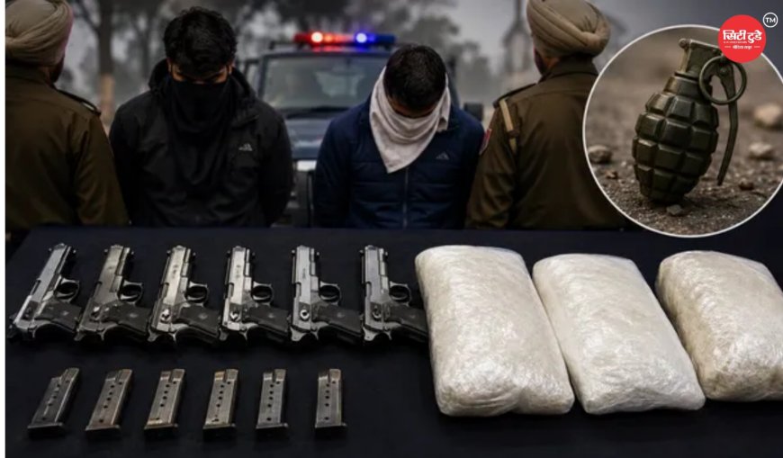 अमृतसर पुलिस की बड़ी कार्रवाई ग्रेनेड मामले में दो और संदिग्ध गिरफ्तार, 6 पिस्टल और 3 किलो हेरोइन बरामद