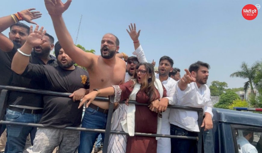 चंडीगढ़ में धर्मेंद्र प्रधान का विरोध: पेपर लीक मुद्दे पर कांग्रेस का प्रदर्शन, यूथ कांग्रेस कार्यकर्ता हिरासत में