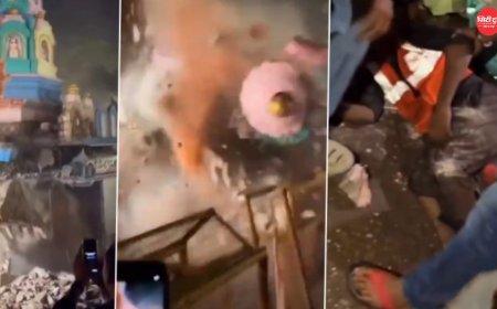 चंदौली में काली मंदिर ध्वस्तीकरण के दौरान दर्दनाक हादसा: गुंबद सड़क पर गिरा, PWD कर्मचारी की मौत; सड़क चौड़ीकरण के काम में सुरक्षा व्यवस्था पर उठे सवाल