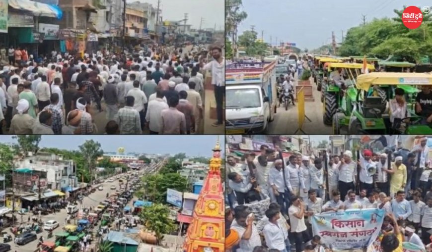 हरदा किसान आंदोलन: इंदौर-नागपुर नेशनल हाईवे पर हजारों किसानों का कब्जा, MSP पर 100% मूंग खरीदी की मांग को लेकर चक्काजाम