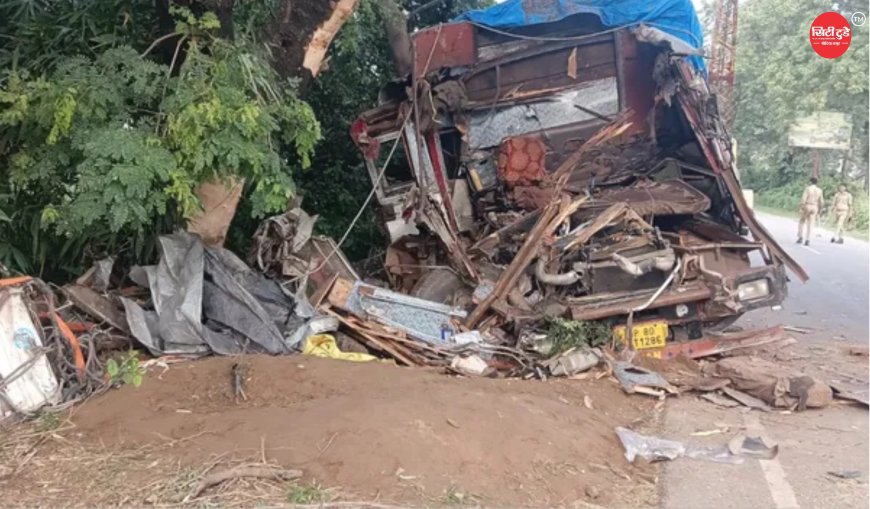 बदायूं से आलू लेकर जा रहा ट्रक पेड़ से टकराया, चालक की दर्दनाक मौत; एक घंटे तक केबिन में फंसा रहा शव