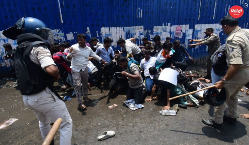 बिहार बंद के दौरान पटना में हंगामा: डाकबंगला चौराहे पर पथराव के बाद पुलिस ने किया लाठीचार्ज, तेज प्रताप यादव हिरासत में