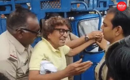 रतलाम में 208 EWS फ्लैट खाली कराने पर हंगामा, पूर्व विधायक पारस सकलेचा और निगम कमिश्नर में बहस; कार्रवाई के विरोध में सड़क पर लेटे