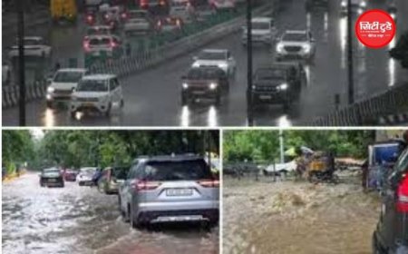 दिल्ली-NCR में तेज बारिश से जलभराव, 15 फ्लाइट्स डायवर्ट; MP-UP में बाढ़ जैसे हालात