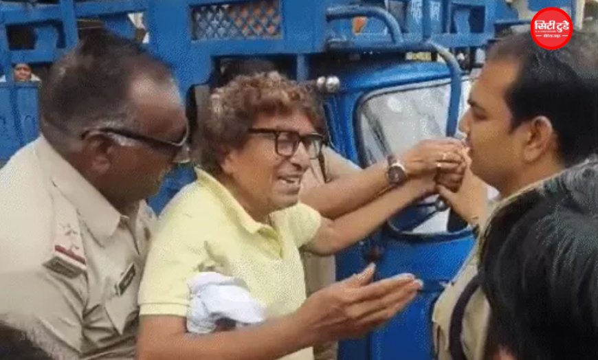 रतलाम में 208 EWS फ्लैट खाली कराने पर हंगामा, पूर्व विधायक पारस सकलेचा और निगम कमिश्नर में बहस; कार्रवाई के विरोध में सड़क पर लेटे