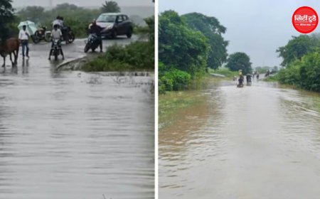 बेगमगंज-विदिशा मार्ग 8 घंटे से बंद, बीना-सेमरी नदी उफान पर; 40 गांवों का संपर्क टूटा, सड़कों पर फंसे वाहन