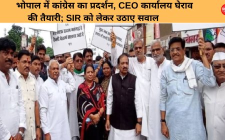 भोपाल में कांग्रेस का प्रदर्शन, CEO कार्यालय घेराव की तैयारी; SIR को लेकर उठाए सवाल