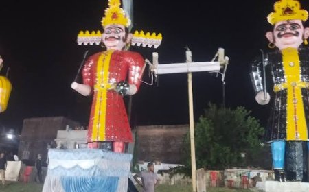 पीटीसी ग्राउंड में होगा 51 फीट ऊंचे रावण का दहन:10 कारीगर तैयार कर रहे रावण का पुतला, आतिशबाजी रहेगी आकर्षण का केंद्र